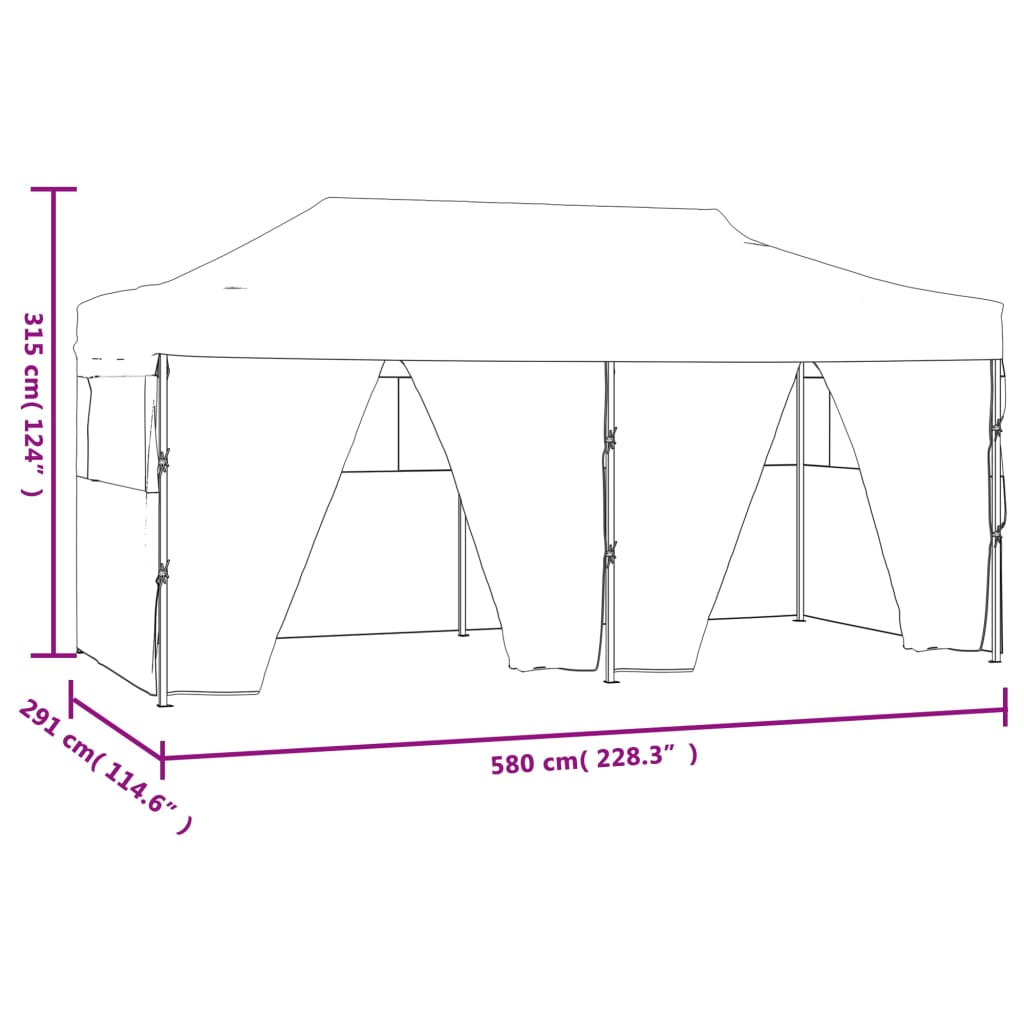 Partytent met 4 zijwanden inklapbaar 3x6 m staal blauw is nu te koop bij PeponiXL, paradijselijk wonen!