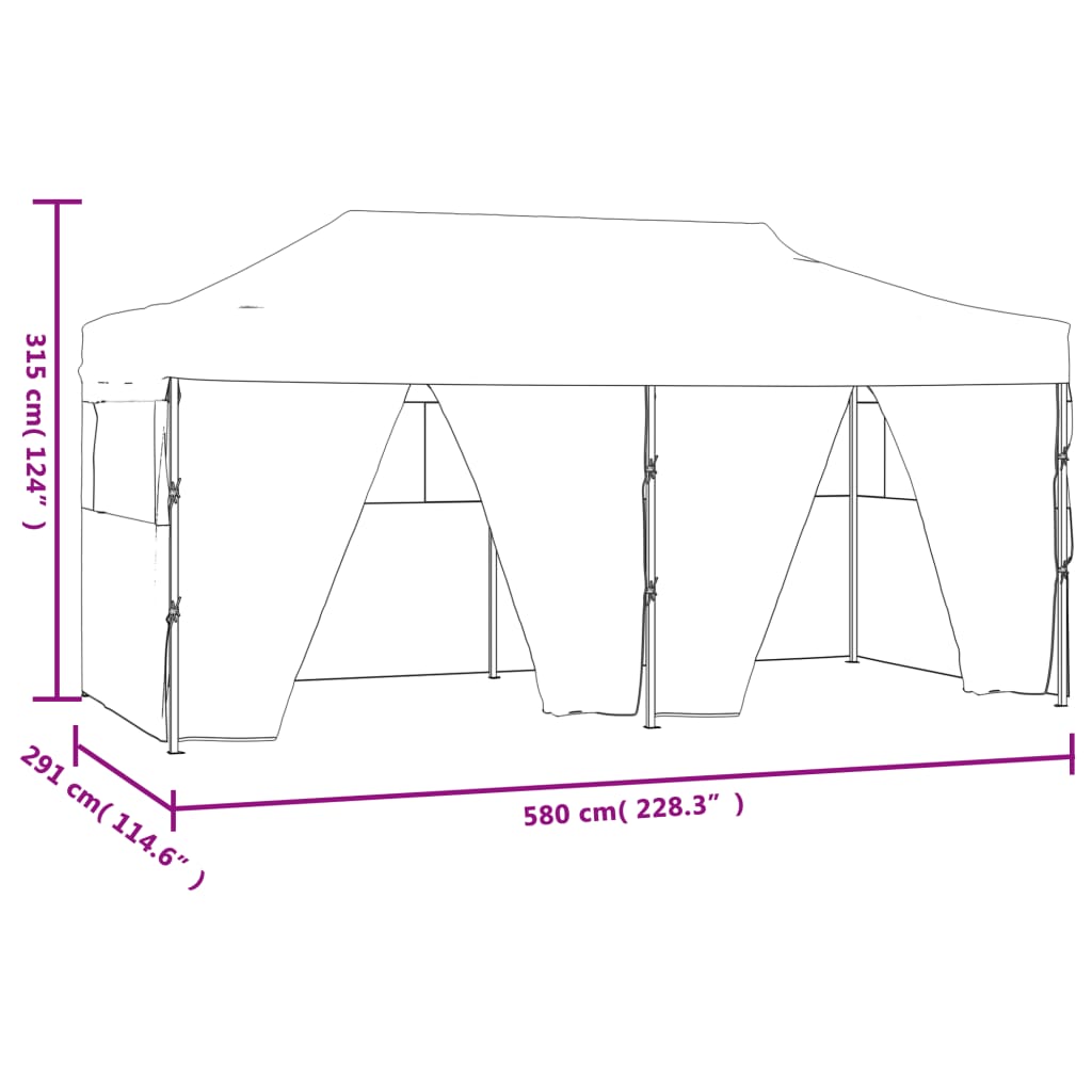 Partytent met 4 zijwanden inklapbaar 3x6 m staal crème is nu te koop bij PeponiXL, paradijselijk wonen!
