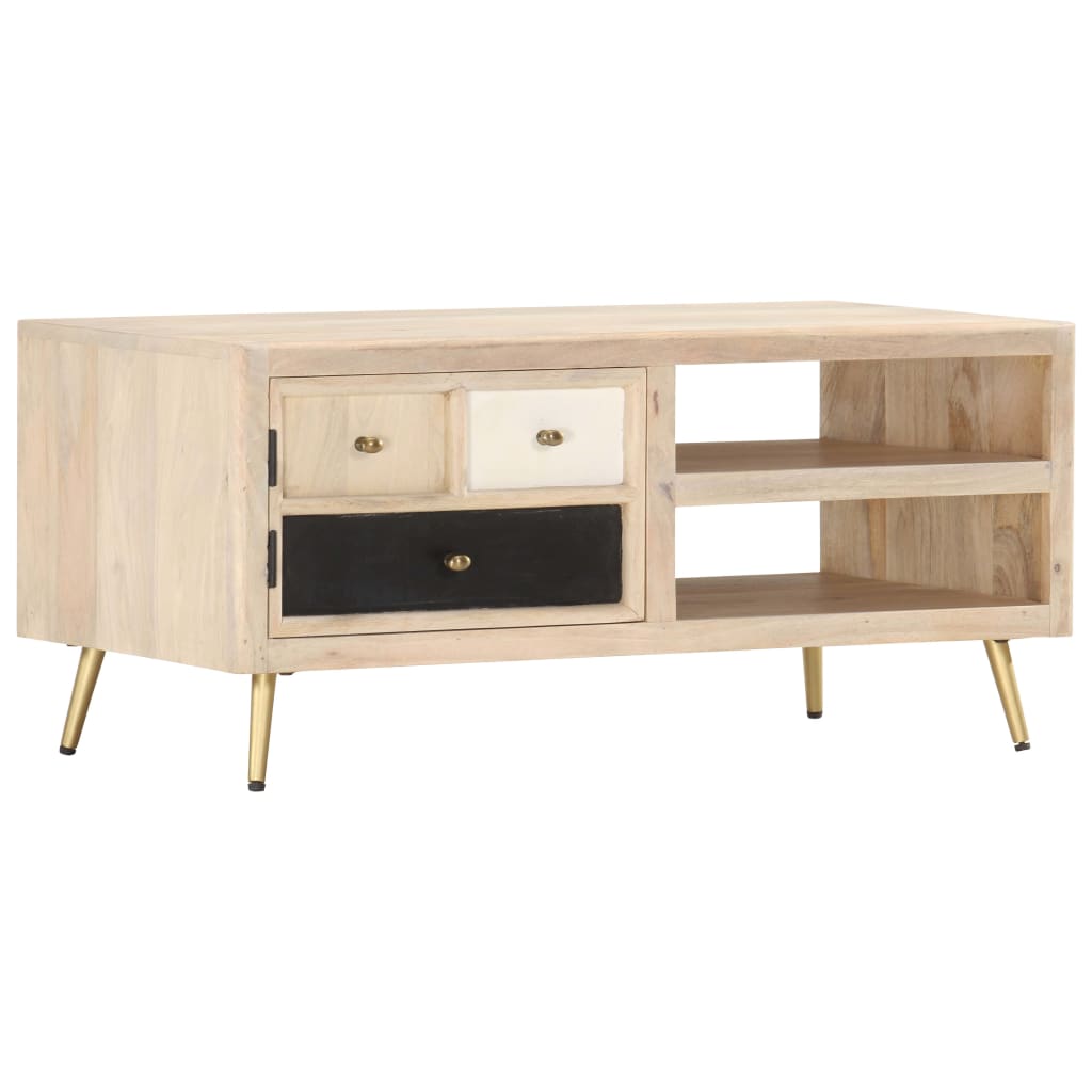Salontafel 90x45x40 cm massief mangohout is nu te koop bij PeponiXL, paradijselijk wonen!