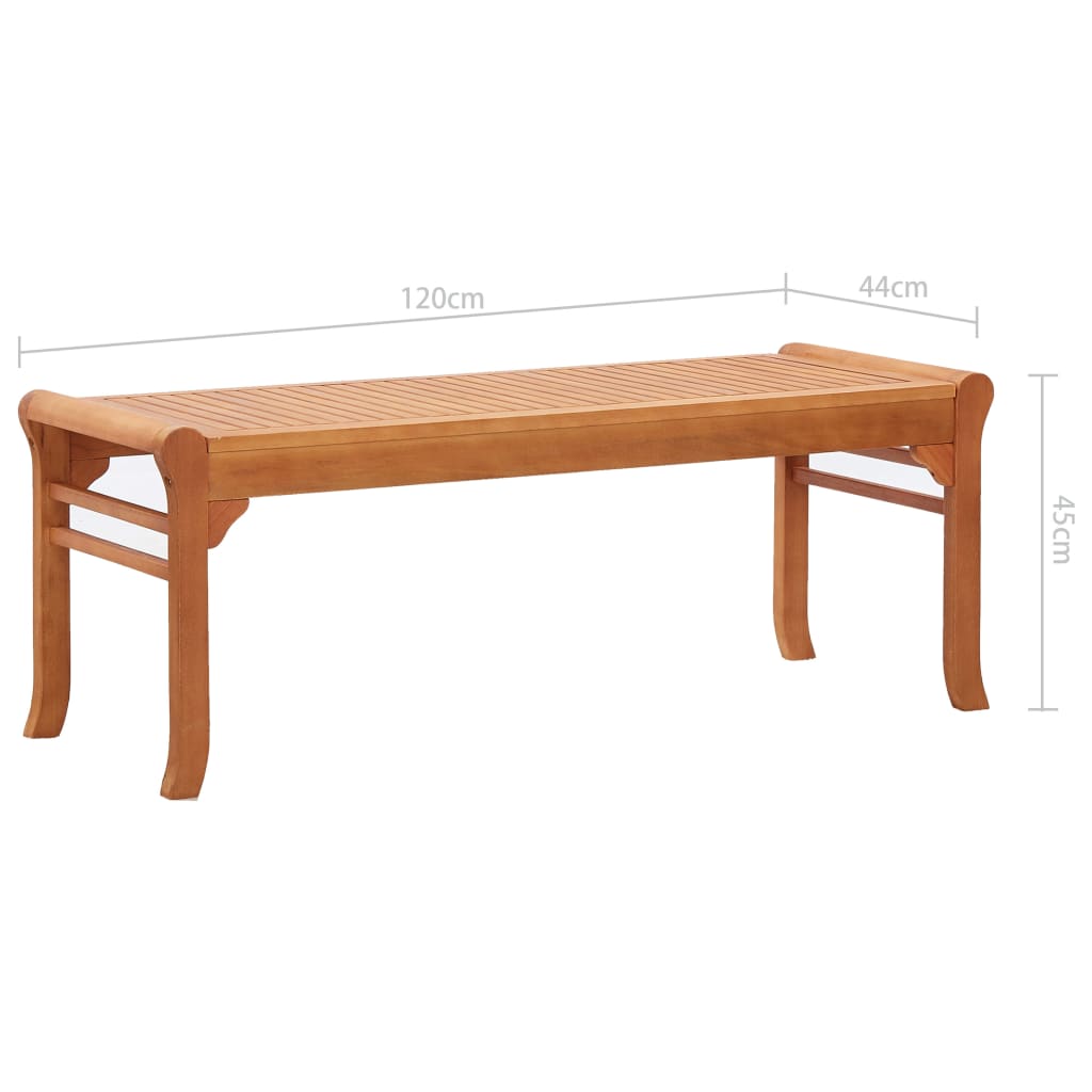 Tuinbank 2-zits 120 cm massief eucalyptushout is nu te koop bij PeponiXL, paradijselijk wonen!