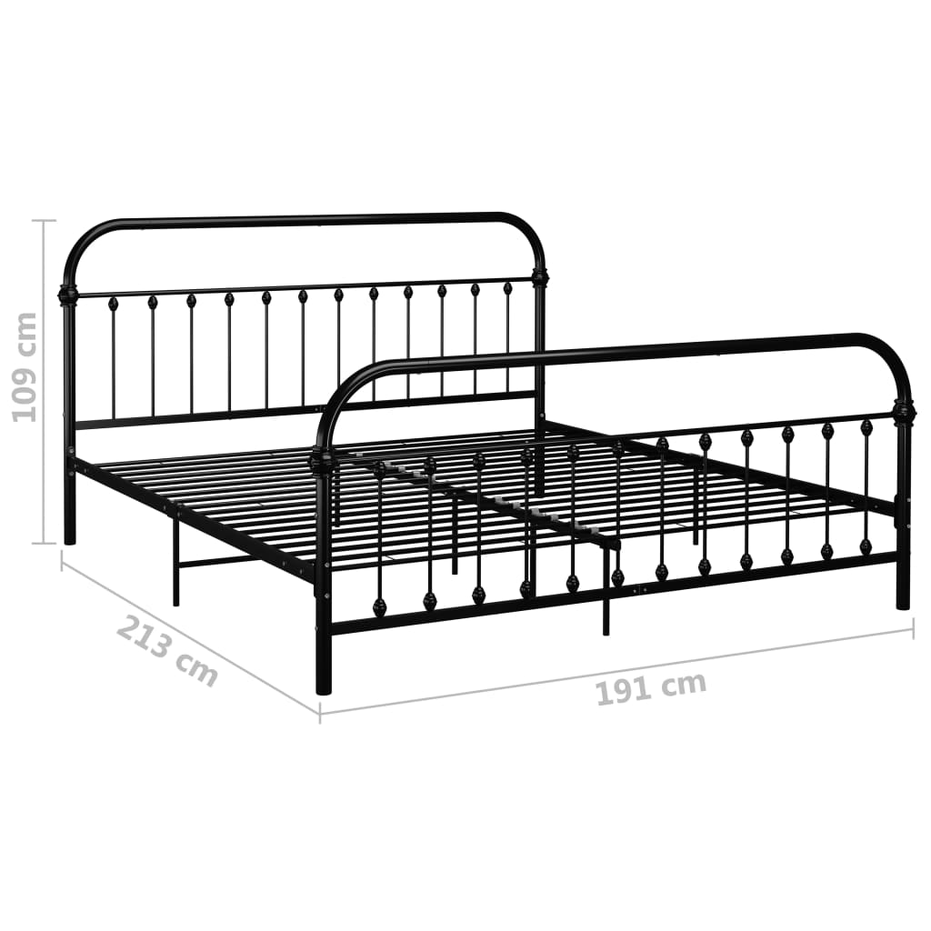 Bedframe metaal zwart 180x200 cm is nu te koop bij PeponiXL, paradijselijk wonen!
