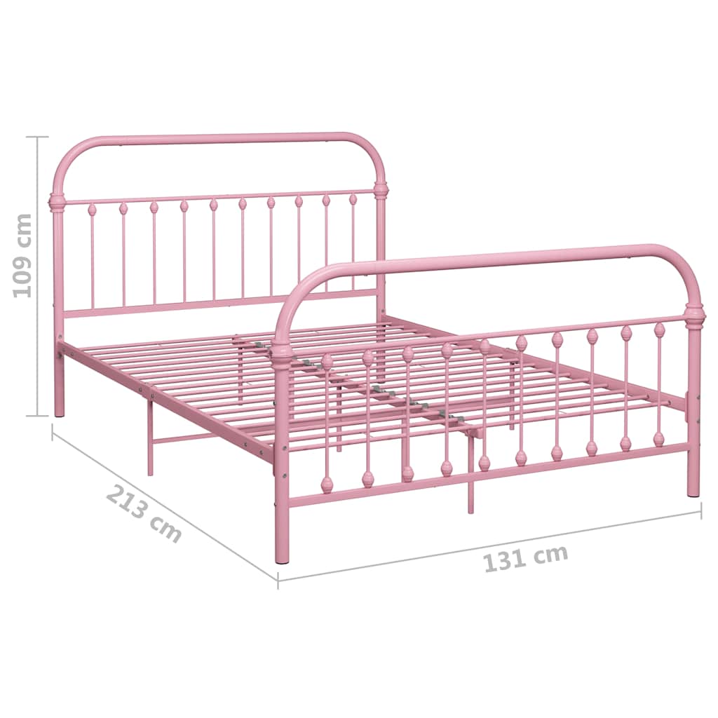 Bedframe metaal roze 120x200 cm is nu te koop bij PeponiXL, paradijselijk wonen!
