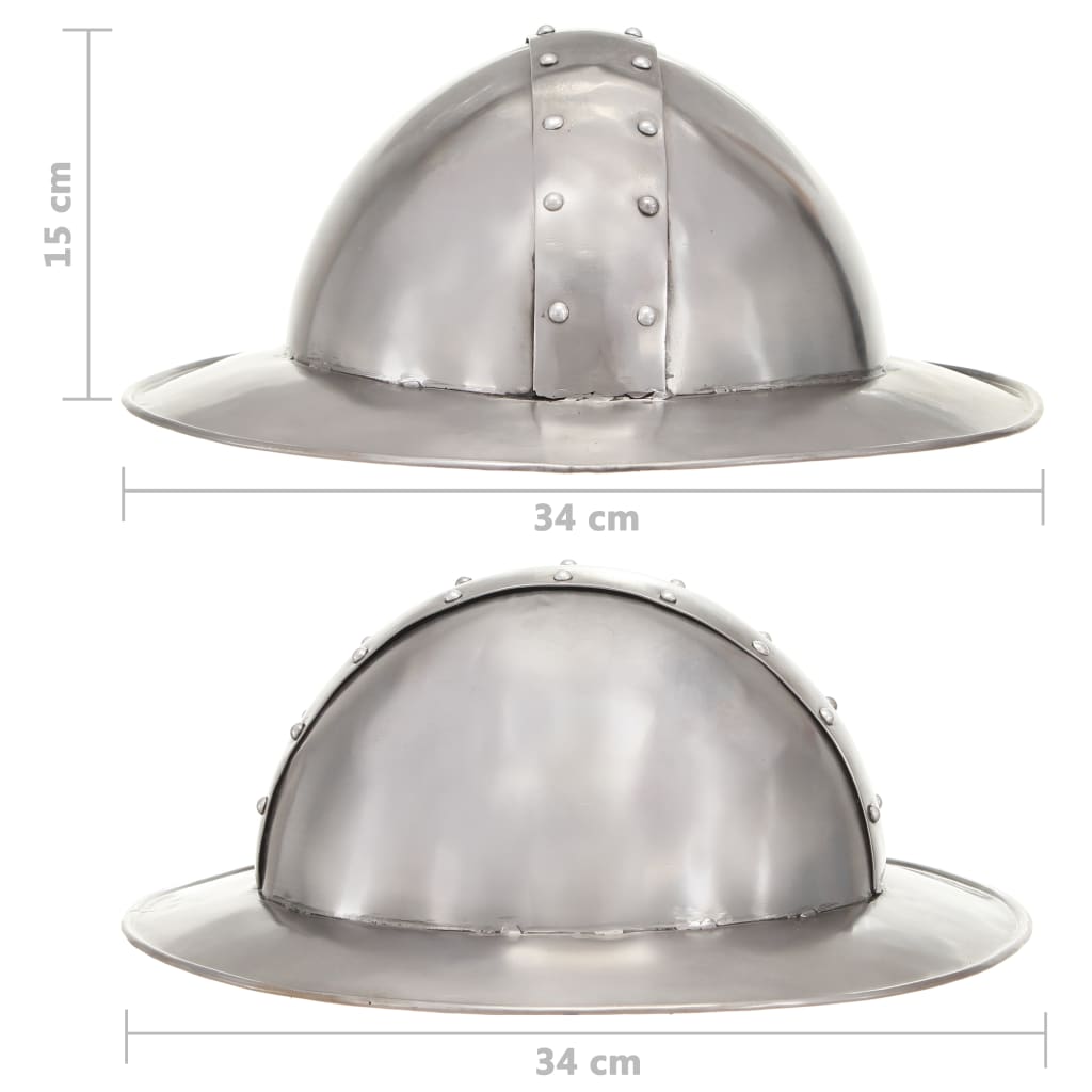 Ridderhelm middeleeuws replica LARP staal zilverkleurig is nu te koop bij PeponiXL, paradijselijk wonen!