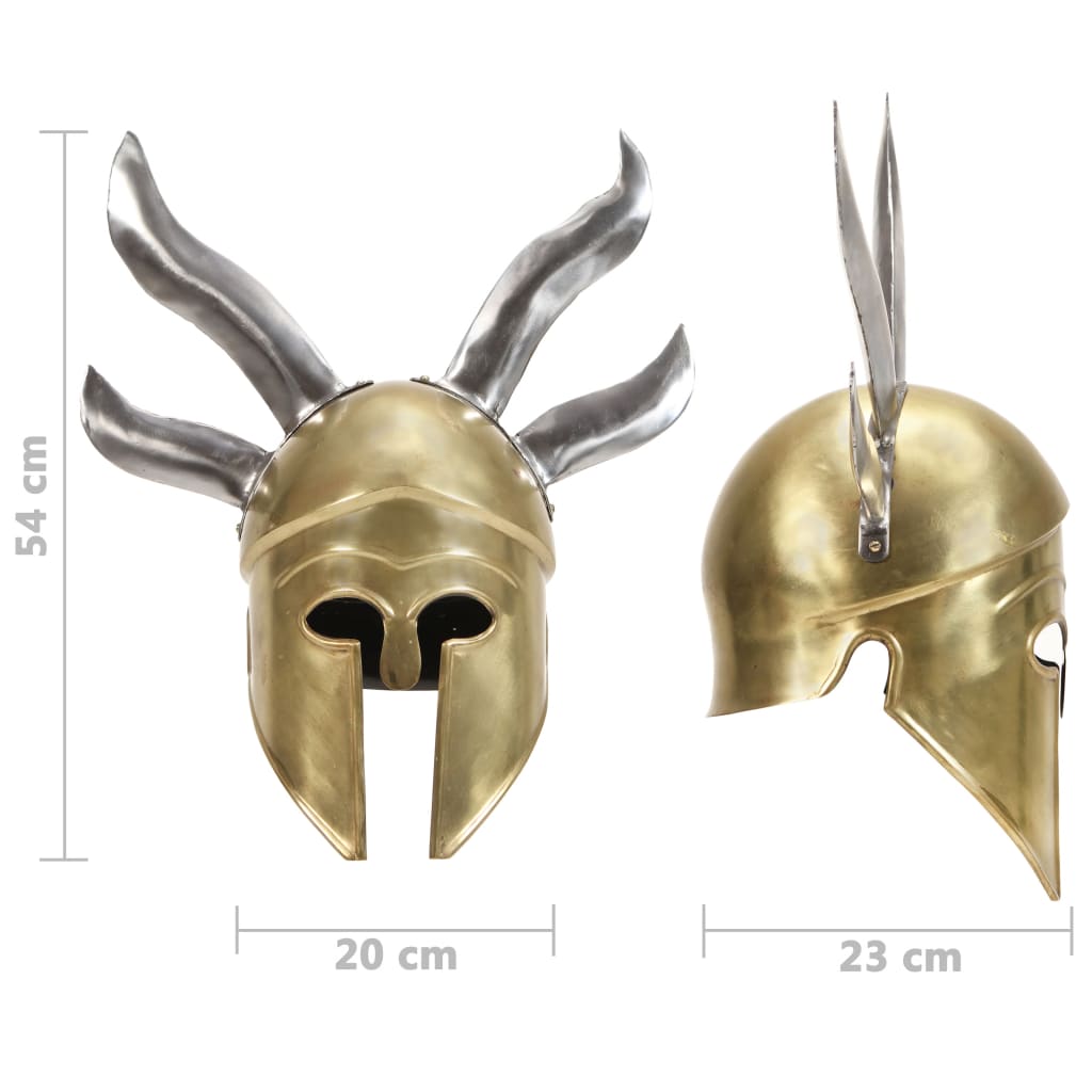 Soldatenhelm Grieks replica LARP staal messingkleurig is nu te koop bij PeponiXL, paradijselijk wonen!