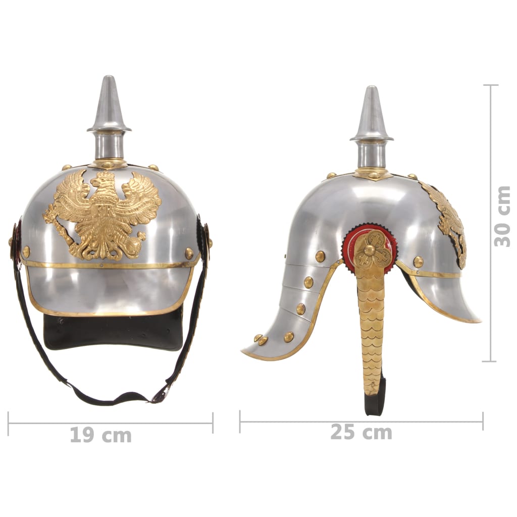 Pickelhaube Germaans replica LARP staal zilverkleurig is nu te koop bij PeponiXL, paradijselijk wonen!