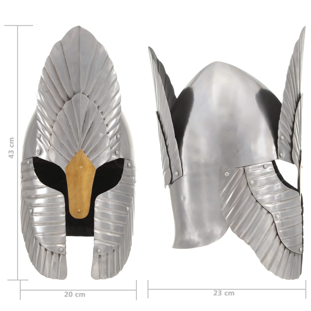 Ridderhelm middeleeuws replica LARP staal zilverkleurig is nu te koop bij PeponiXL, paradijselijk wonen!