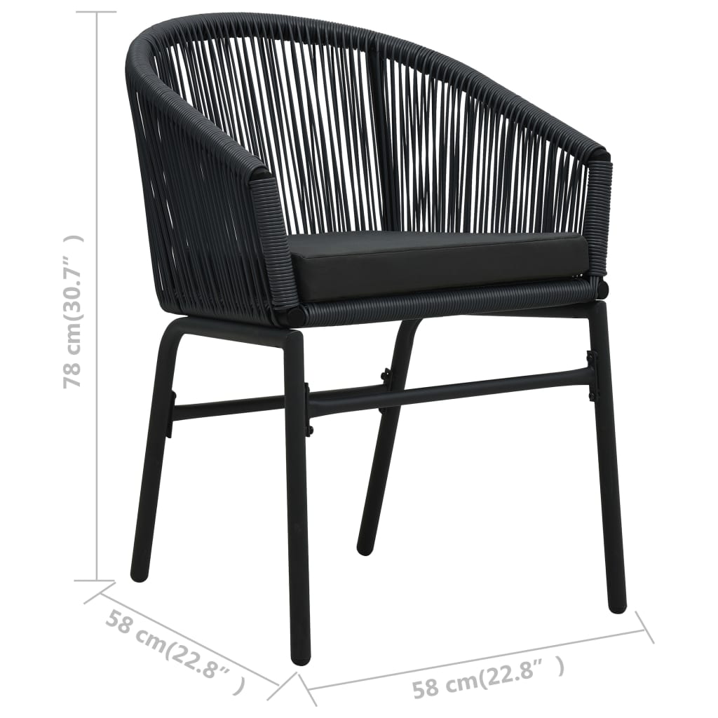 Tuinstoelen 2 st PE-rattan zwart is nu te koop bij PeponiXL, paradijselijk wonen!