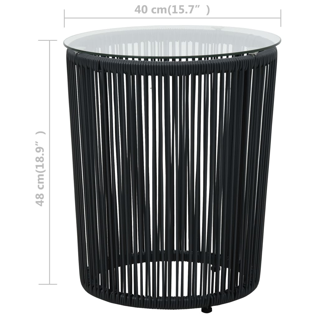 3-delige Bistroset met kussens PE-rattan zwart is nu te koop bij PeponiXL, paradijselijk wonen!