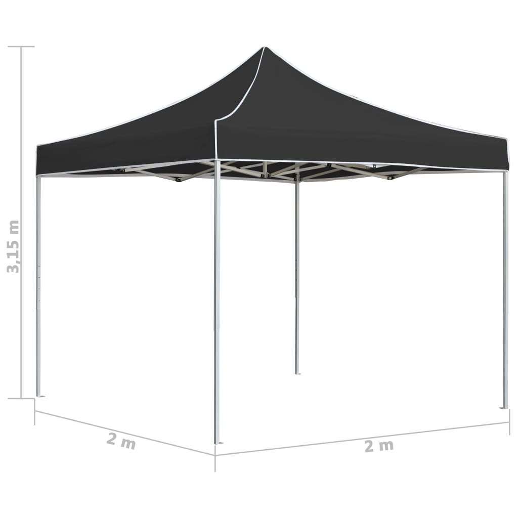 Partytent professioneel inklapbaar 2x2 m aluminium antraciet is nu te koop bij PeponiXL, paradijselijk wonen!