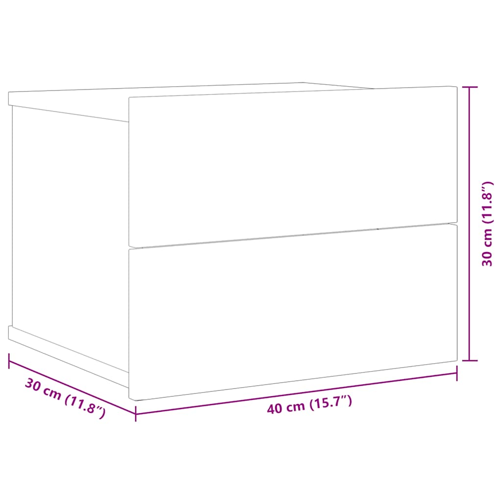 Nachtkastje 40x30x30 cm bewerkt hout betongrijs is nu te koop bij PeponiXL, paradijselijk wonen!