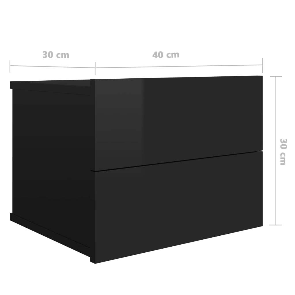 Nachtkastjes 2 st 40x30x30 cm bewerkt hout hoogglans zwart is nu te koop bij PeponiXL, paradijselijk wonen!