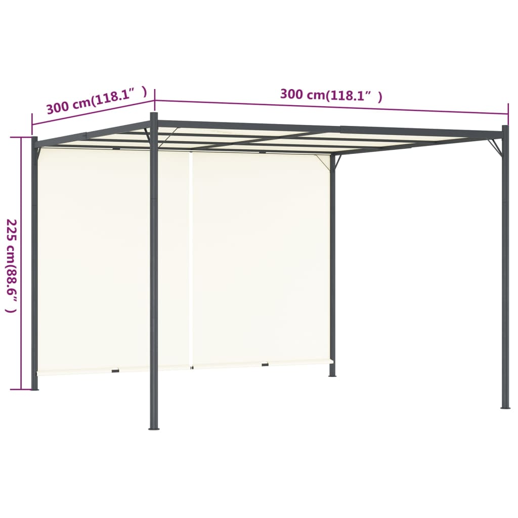 Pergola met verstelbaar dak 3x3 m staal crèmewit is nu te koop bij PeponiXL, paradijselijk wonen!