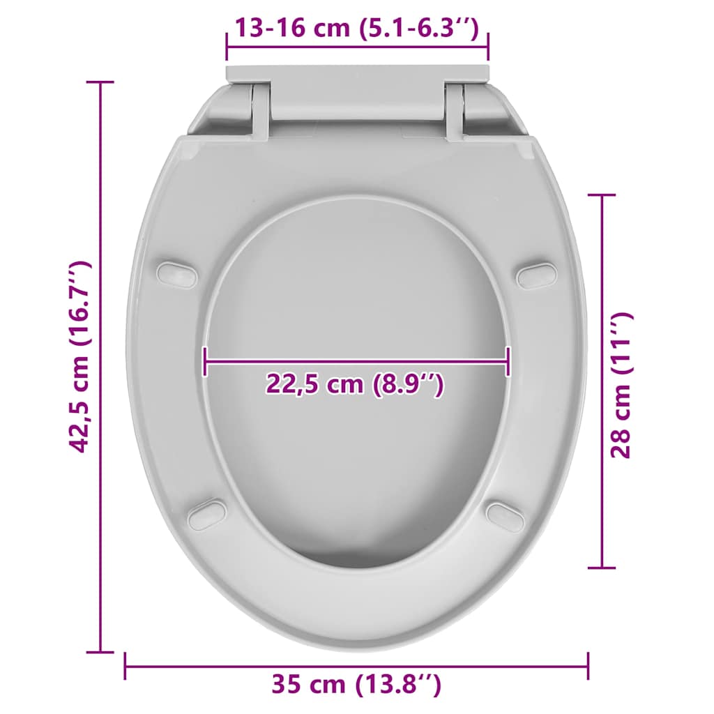 Toiletbril soft-close ovaal lichtgrijs is nu te koop bij PeponiXL, paradijselijk wonen!