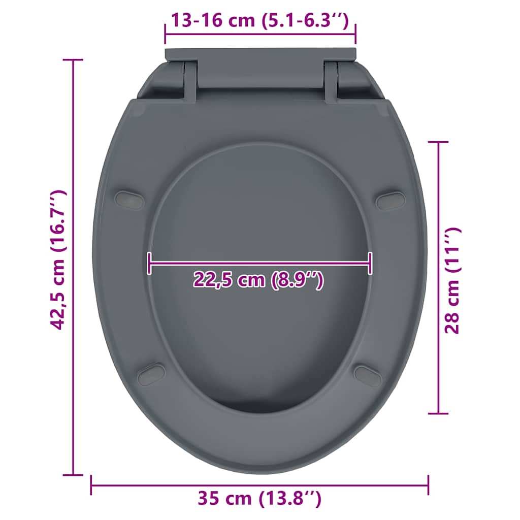 Toiletbril soft-close ovaal grijs is nu te koop bij PeponiXL, paradijselijk wonen!