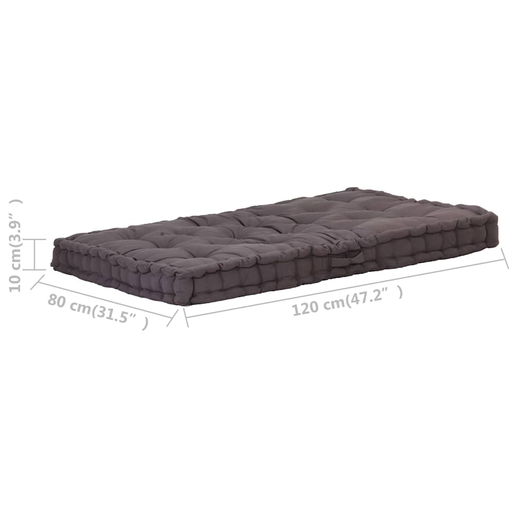 Palletvloerkussen 120x80x10 cm katoen antraciet is nu te koop bij PeponiXL, paradijselijk wonen!