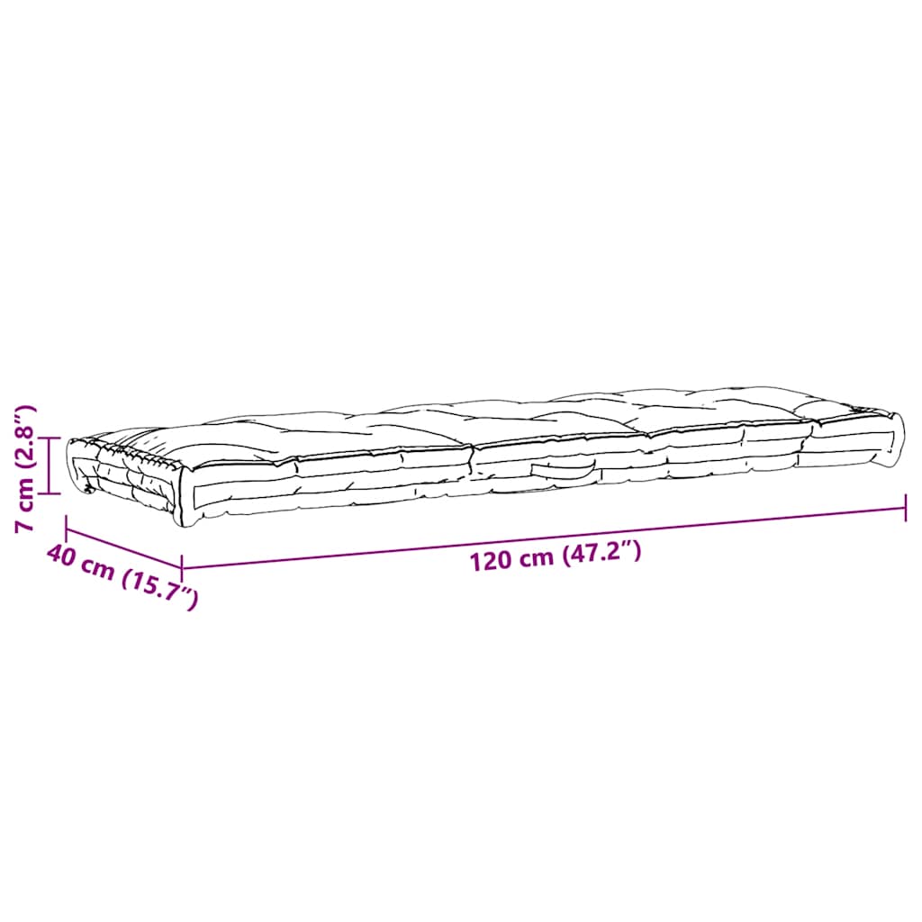 Palletvloerkussen 120x40x7 cm katoen beige is nu te koop bij PeponiXL, paradijselijk wonen!
