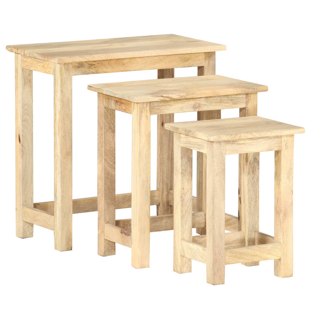 3-delige Tafeltjesset massief mangohout is nu te koop bij PeponiXL, paradijselijk wonen!