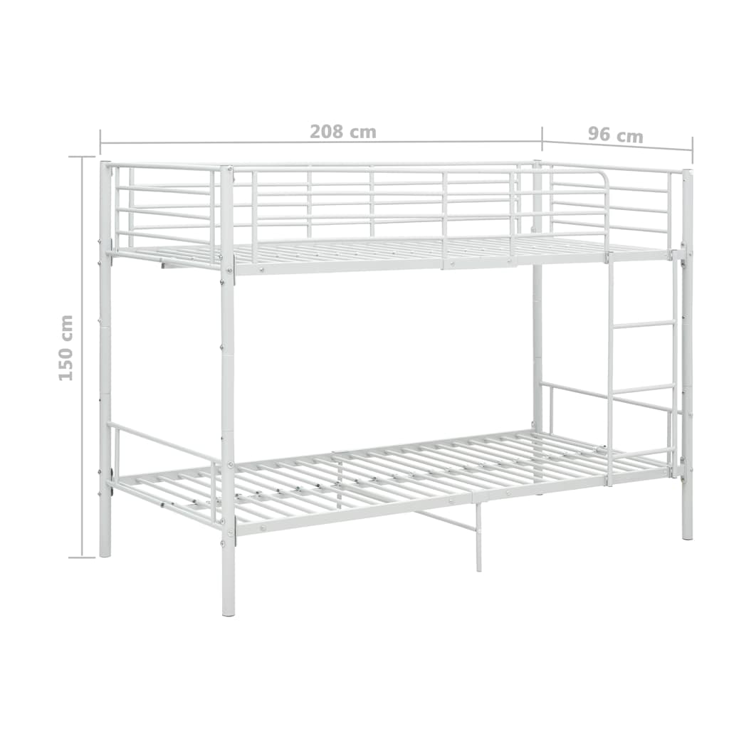 Stapelbed metaal wit 90x200 cm is nu te koop bij PeponiXL, paradijselijk wonen!