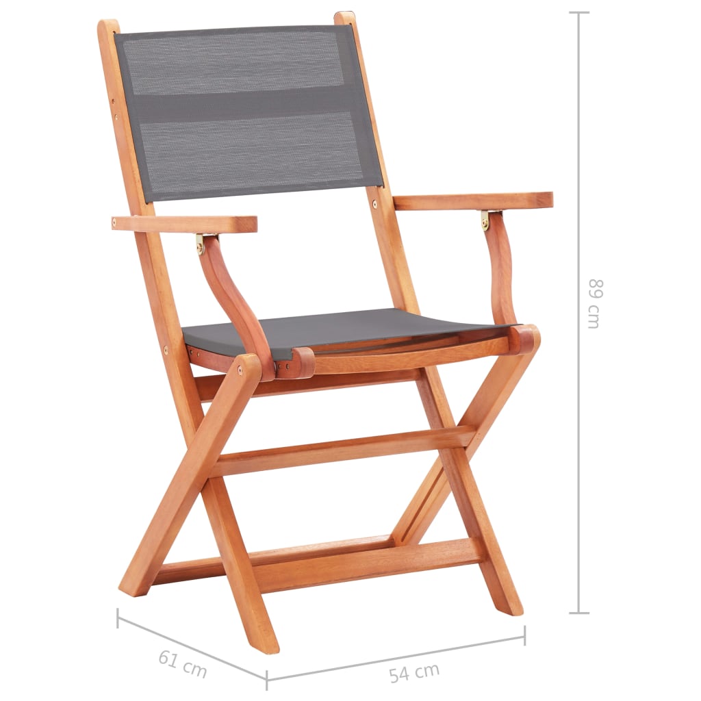 Tuinstoelen inklapbaar 2 st eucalyptushout en textileen grijs is nu te koop bij PeponiXL, paradijselijk wonen!