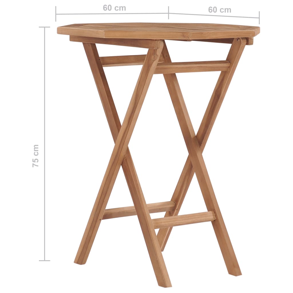 Tuintafel inklapbaar 60x60x75 cm massief teakhout is nu te koop bij PeponiXL, paradijselijk wonen!