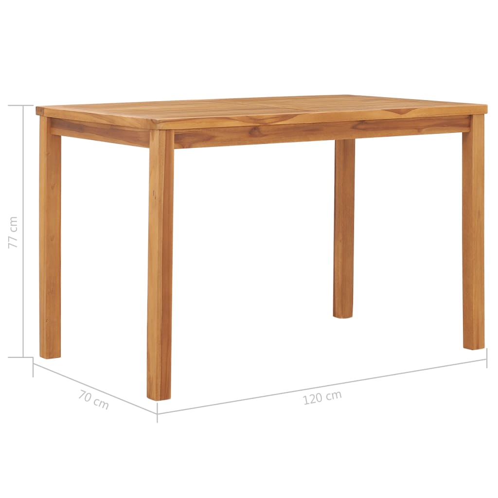 Tuintafel 120x70x77 cm massief teakhout is nu te koop bij PeponiXL, paradijselijk wonen!