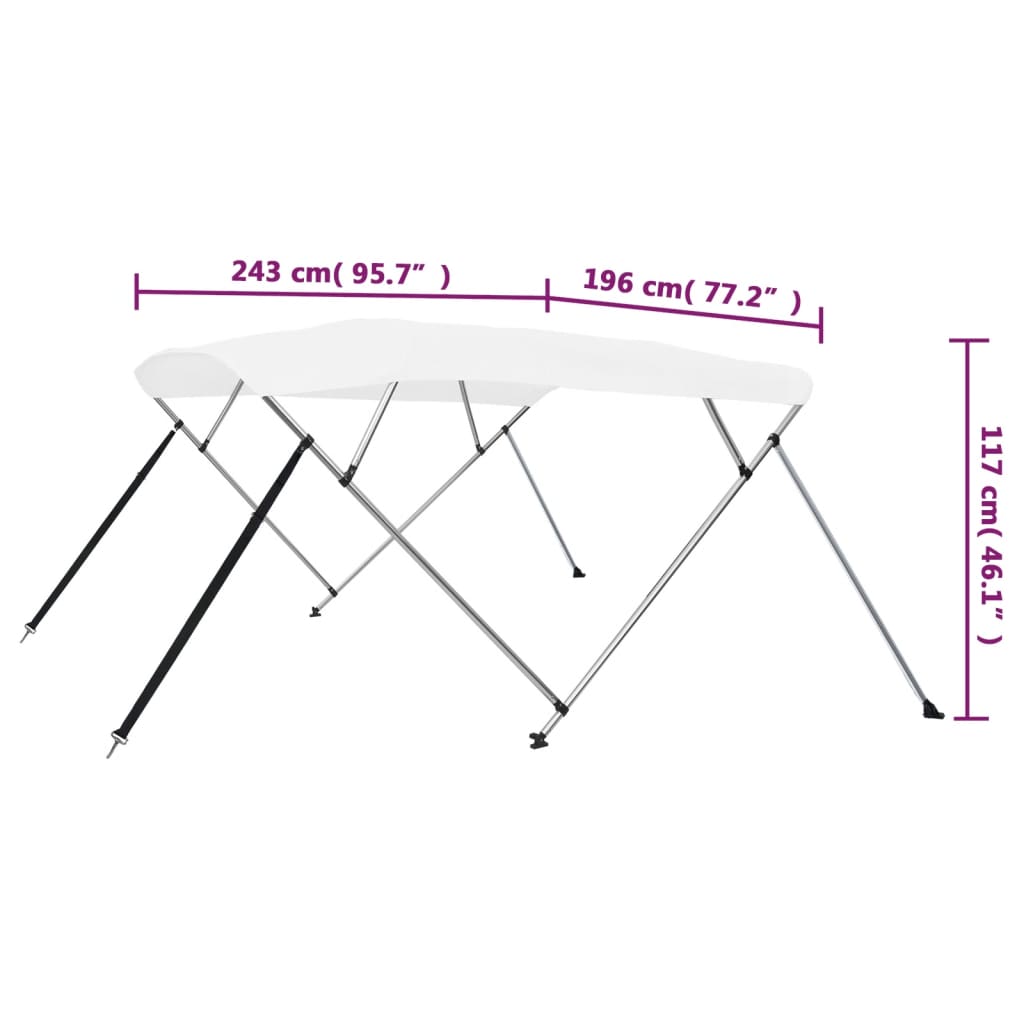Biminitop 4-boogs 243x196x137 cm wit is nu te koop bij PeponiXL, paradijselijk wonen!