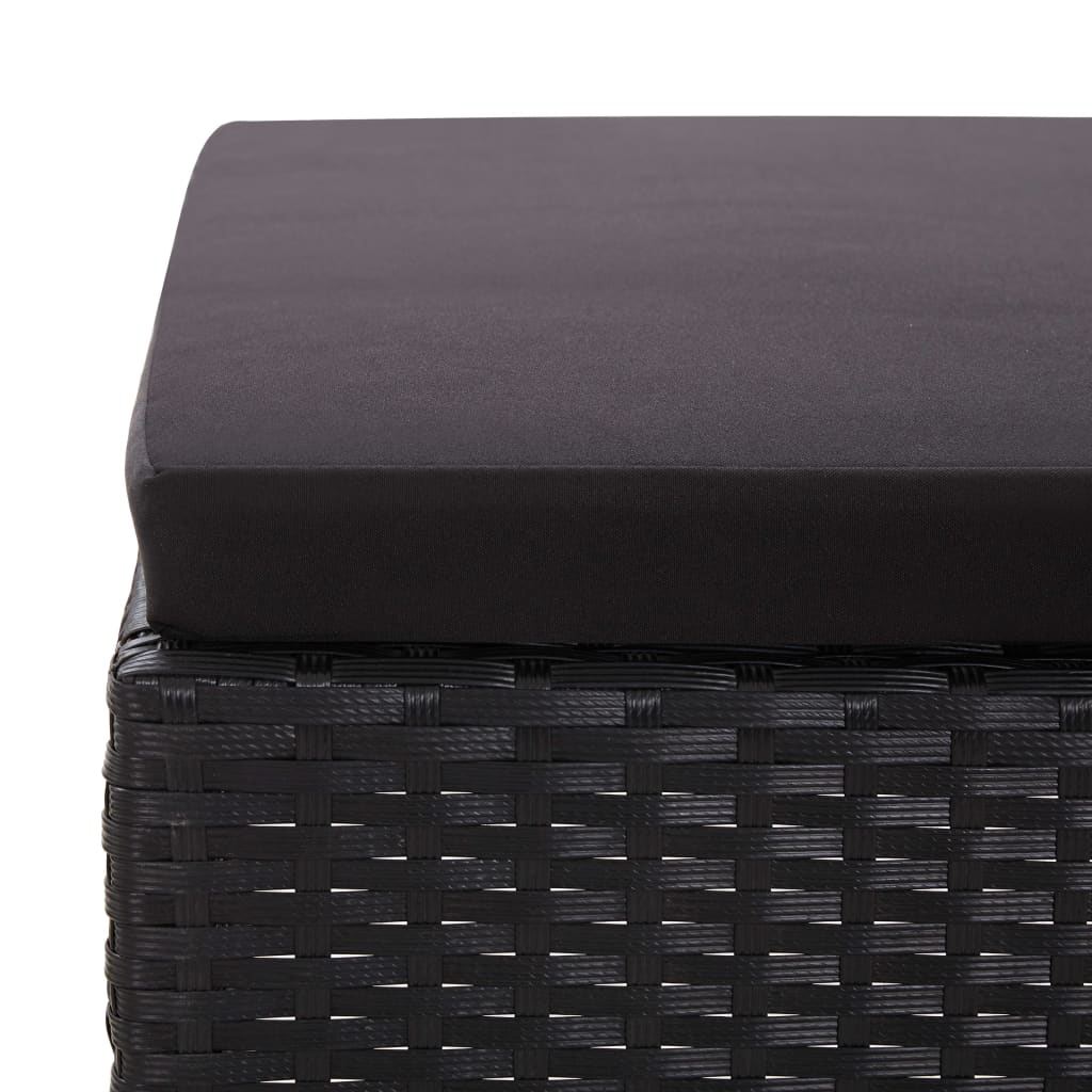 3-delige Loungeset met kussens poly rattan zwart is nu te koop bij PeponiXL, paradijselijk wonen!
