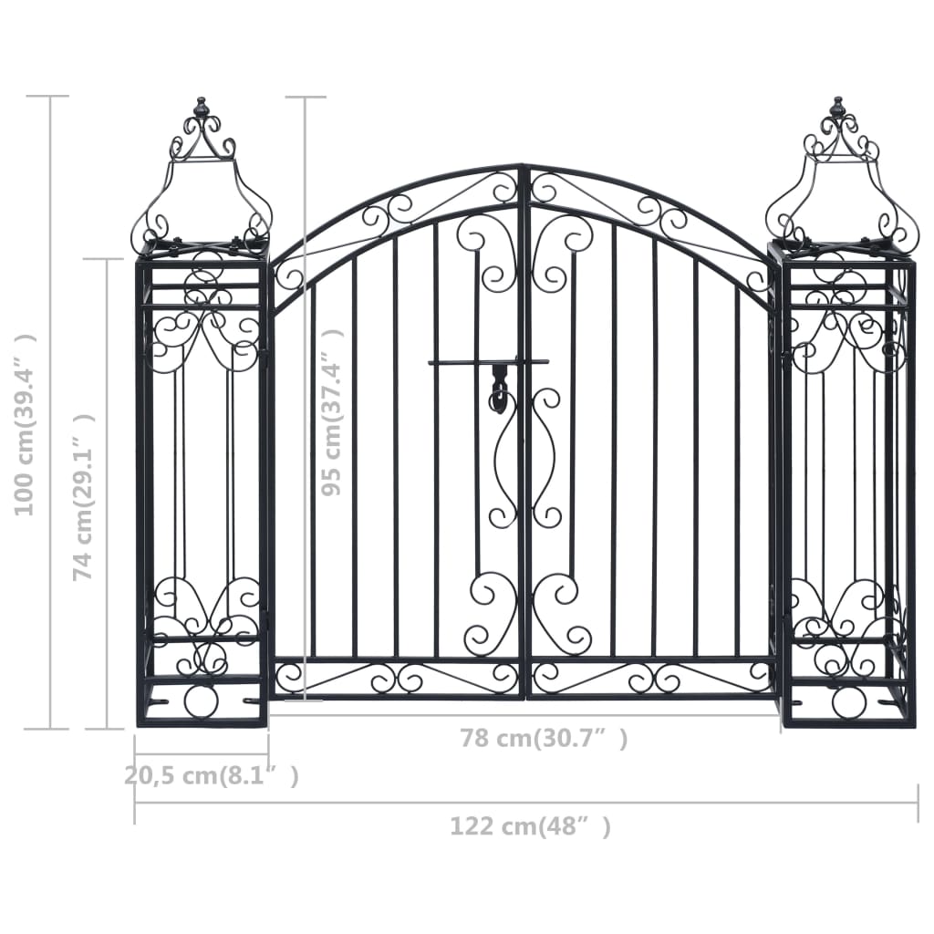 Poort decoratief 122x20,5x100 cm smeedijzer is nu te koop bij PeponiXL, paradijselijk wonen!