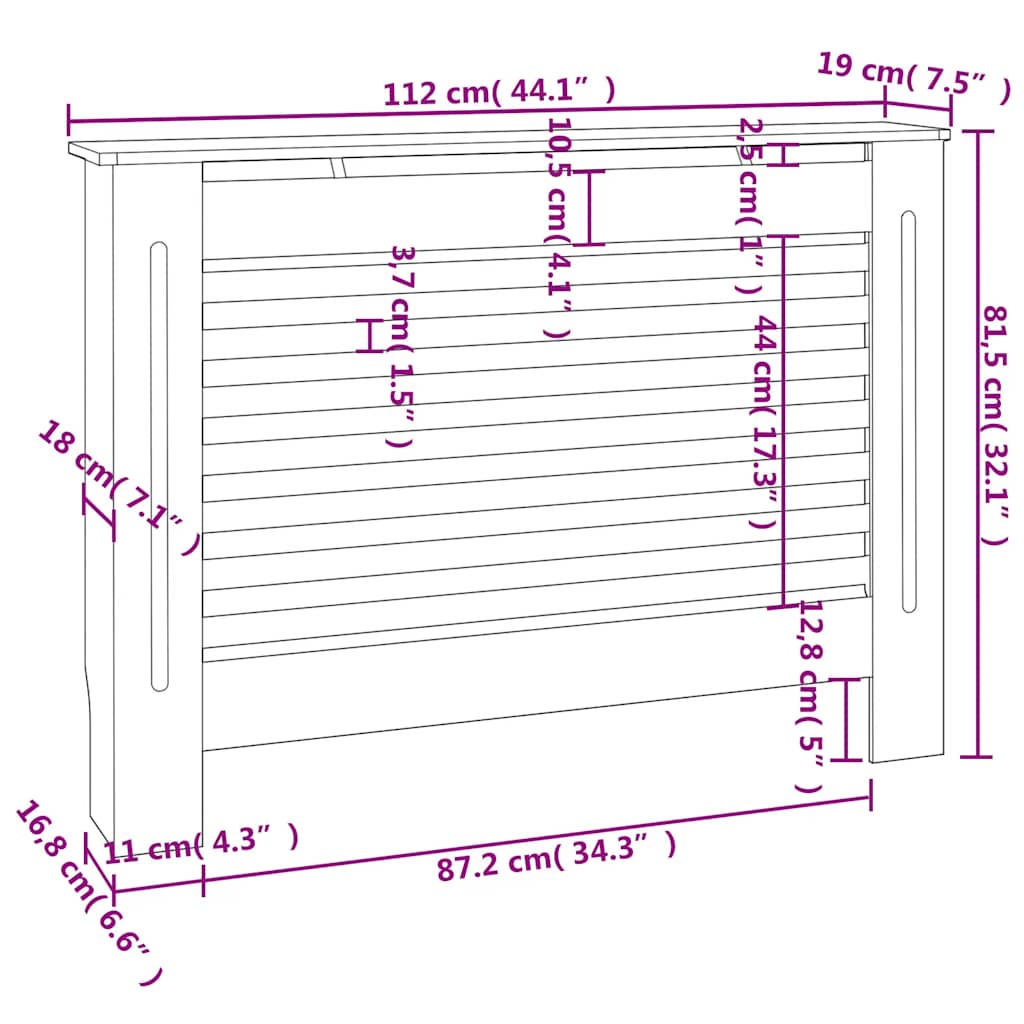 Radiatorombouw 112x19x81,5 cm MDF zwart is nu te koop bij PeponiXL, paradijselijk wonen!