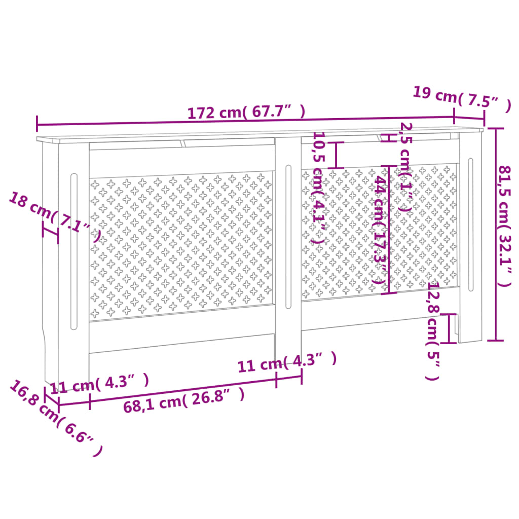 Radiatorombouw 172x19x81,5 cm MDF zwart is nu te koop bij PeponiXL, paradijselijk wonen!