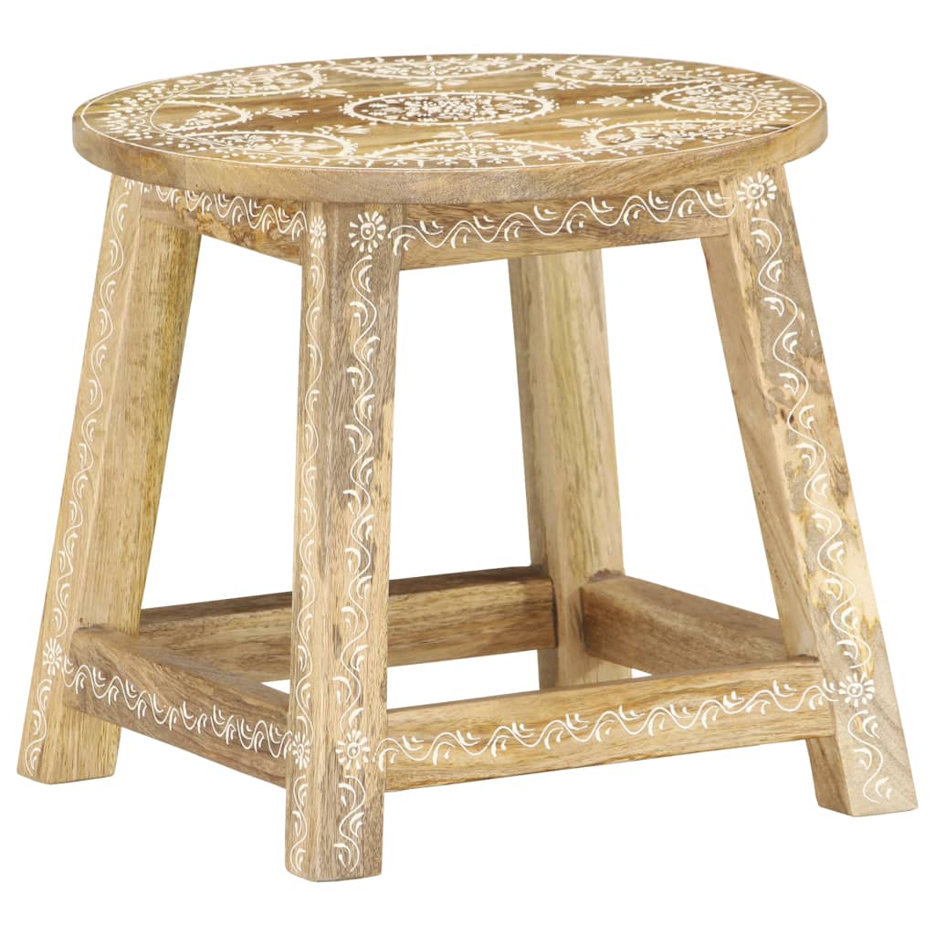 Kruk handgeschilderd 38x38x35 cm massief mangohout is nu te koop bij PeponiXL, paradijselijk wonen!