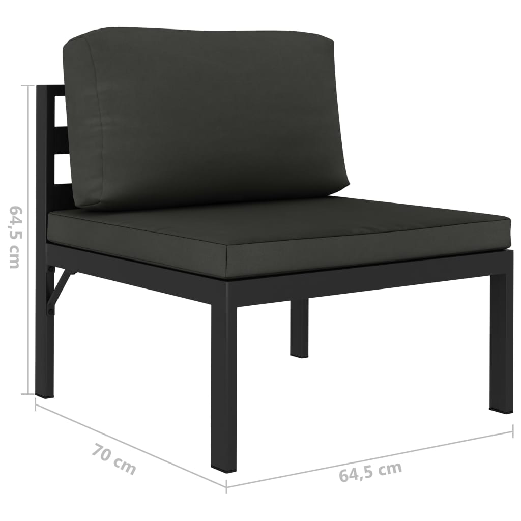 6-delige Loungeset met kussens aluminium antraciet is nu te koop bij PeponiXL, paradijselijk wonen!