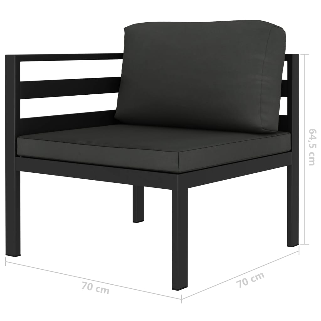 5-delige Loungeset met kussens aluminium antraciet is nu te koop bij PeponiXL, paradijselijk wonen!