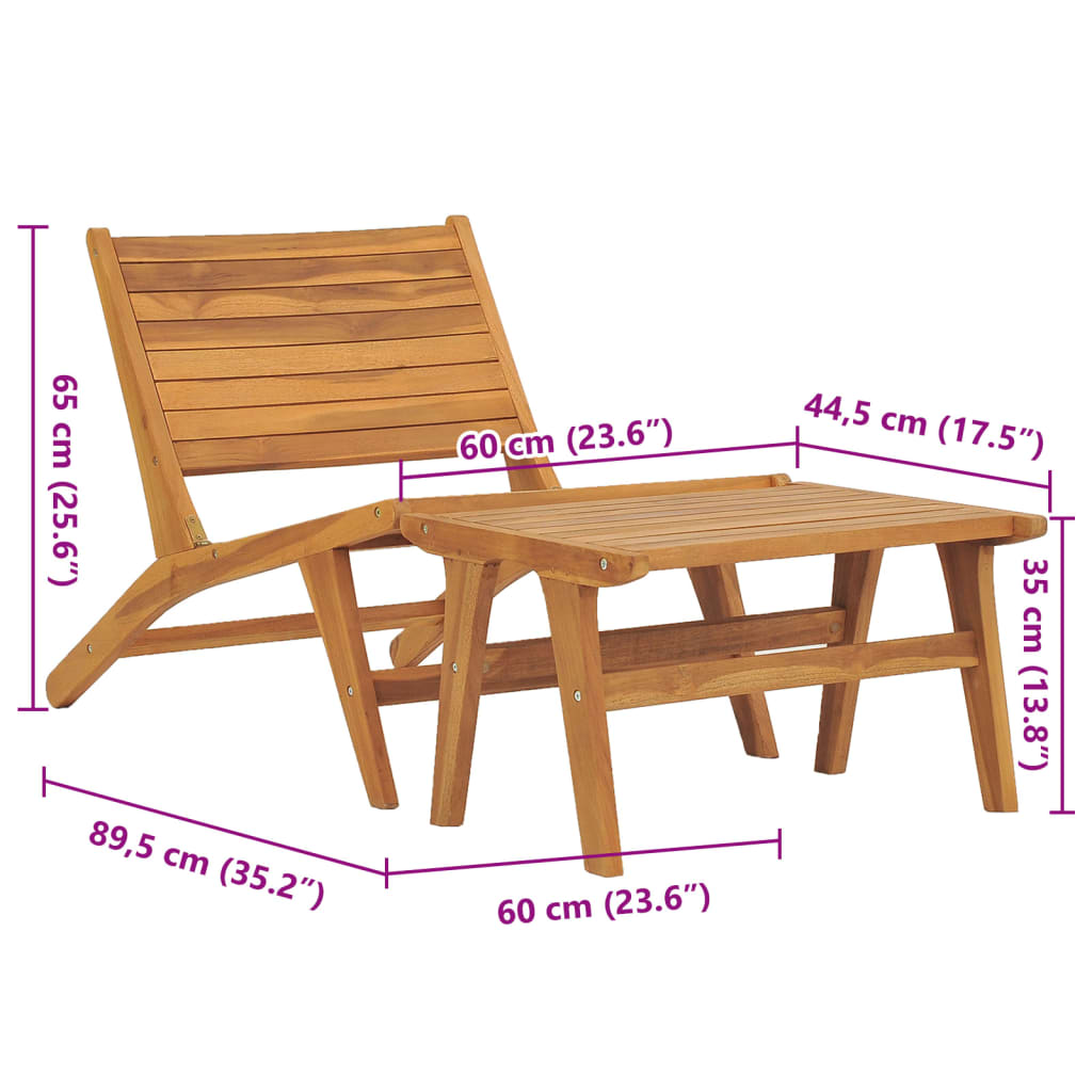 Tuinstoel met voetensteun massief teakhout is nu te koop bij PeponiXL, paradijselijk wonen!