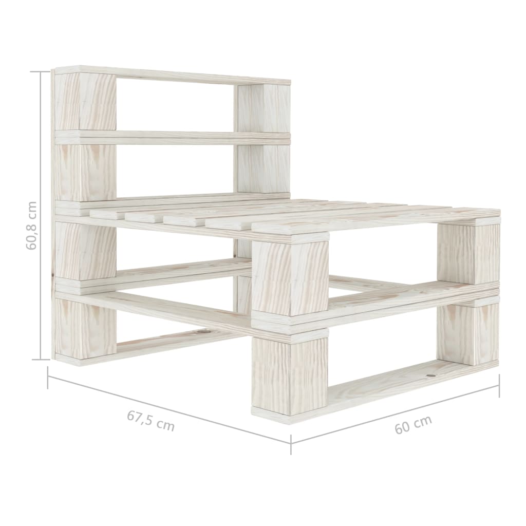 Tuinmiddenbank pallet hout wit is nu te koop bij PeponiXL, paradijselijk wonen!