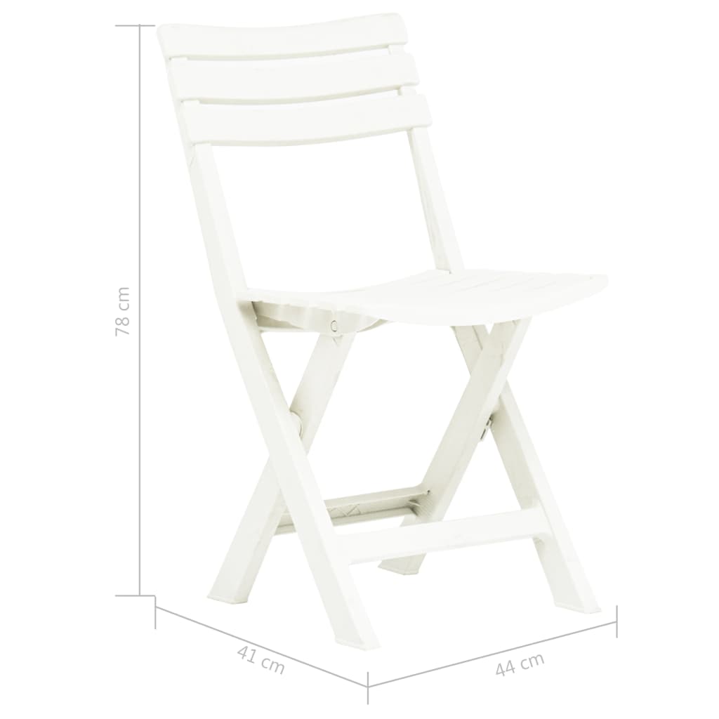 Tuinstoelen inklapbaar 2 st kunststof wit is nu te koop bij PeponiXL, paradijselijk wonen!
