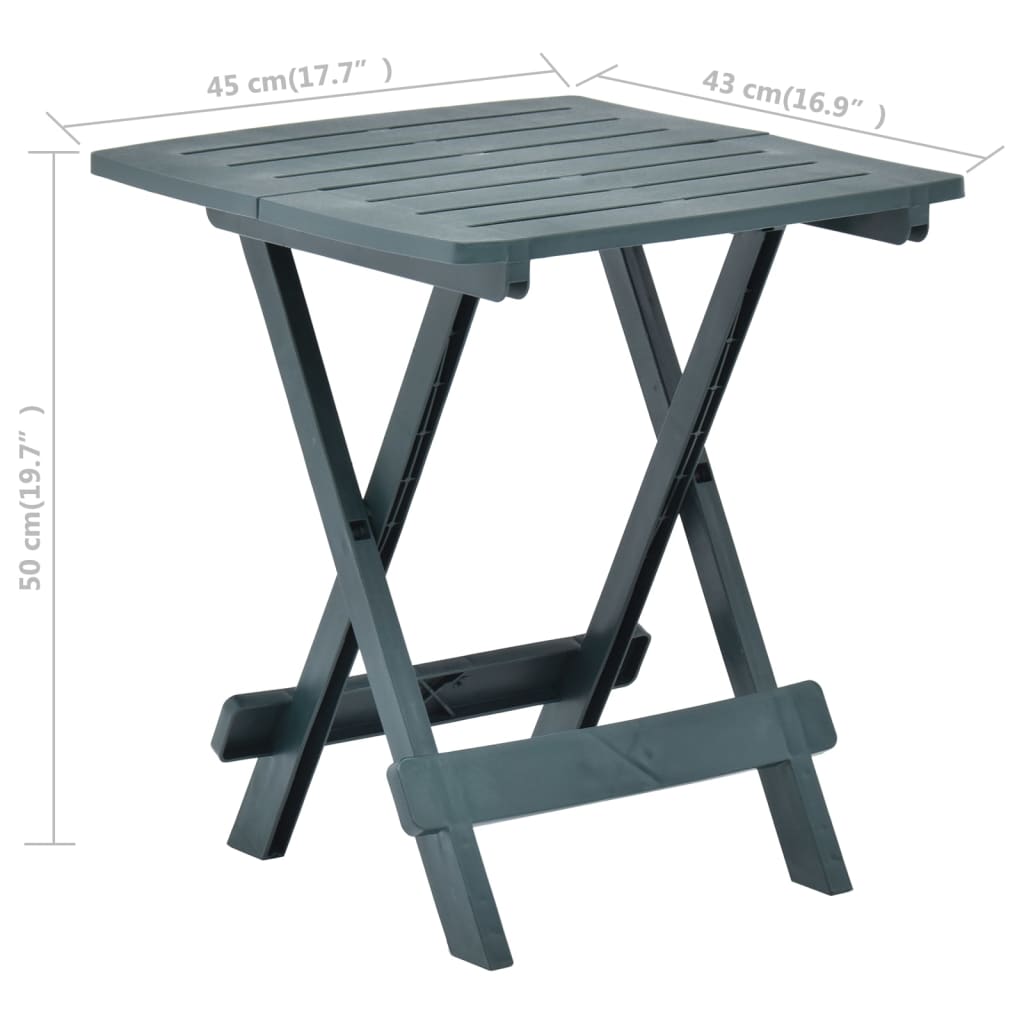 Tuintafel inklapbaar 45x43x50 cm kunststof groen is nu te koop bij PeponiXL, paradijselijk wonen!