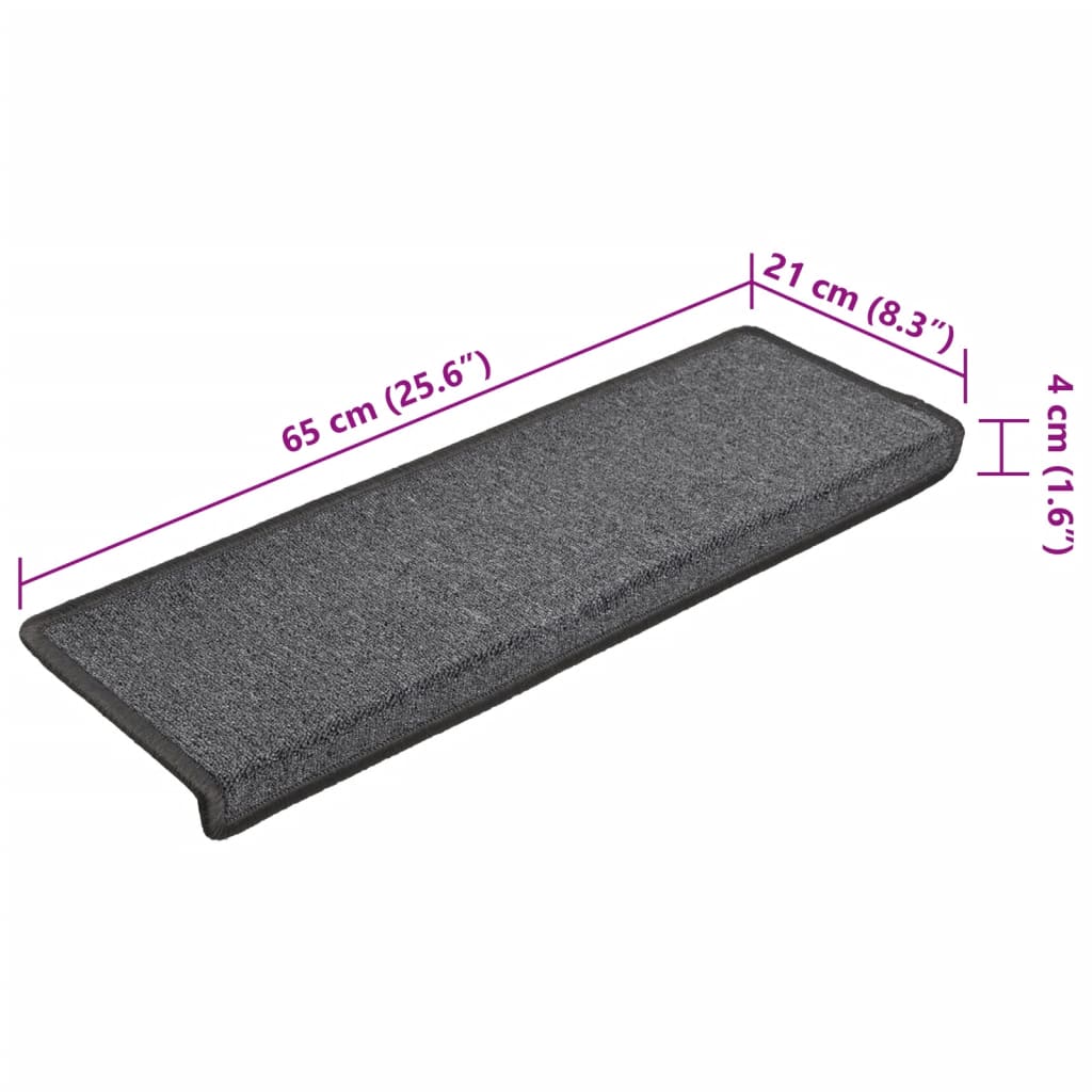 Trapmatten 15 st 65x21x4 cm Donkergrijs Rechthoekige Rand is nu te koop bij PeponiXL, paradijselijk wonen!