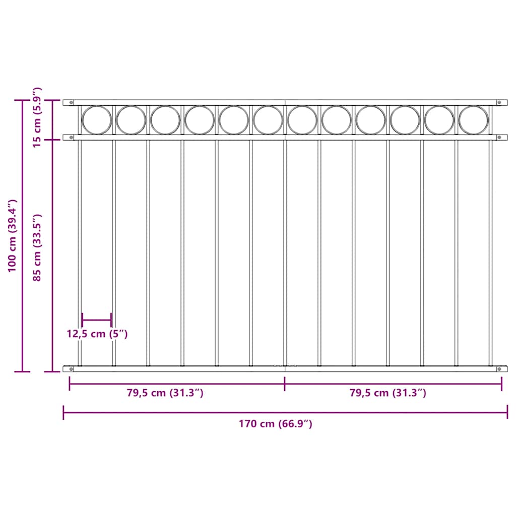 Schuttingpaneel Assen staal 1,7x1 m zwart is nu te koop bij PeponiXL, paradijselijk wonen!
