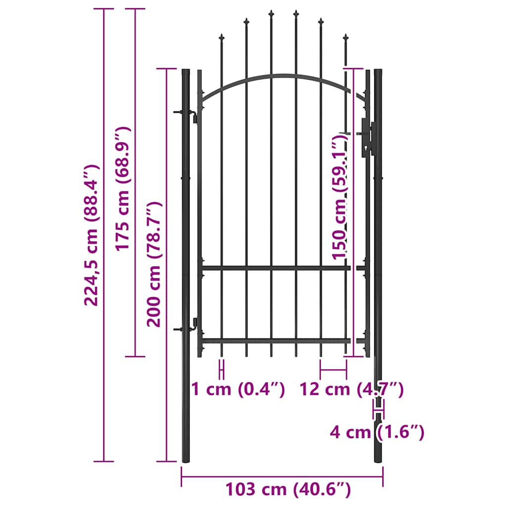 Tuinpoort Woerden staal 1x1,7m zwart is nu te koop bij PeponiXL, paradijselijk wonen!