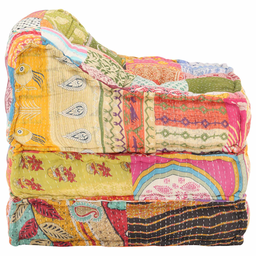 Poef modulair stof patchwork is nu te koop bij PeponiXL, paradijselijk wonen!