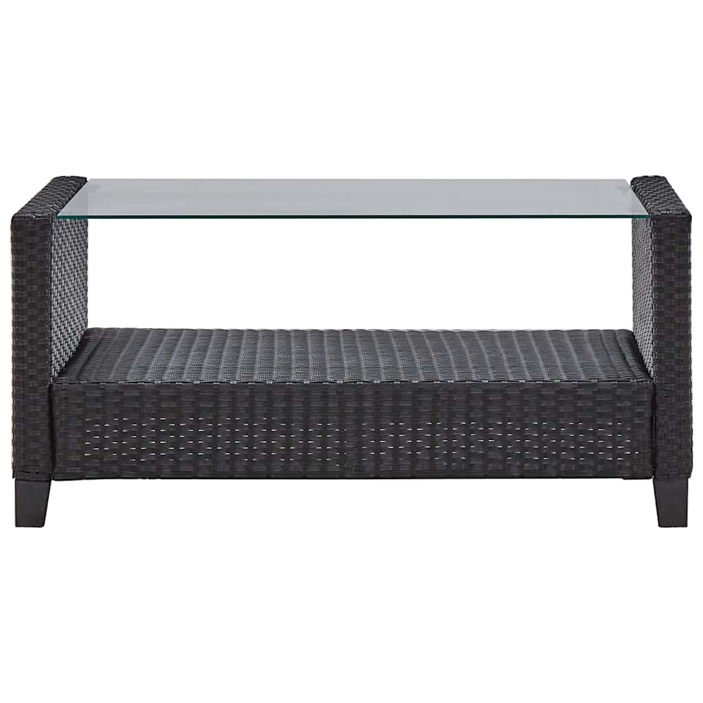 6-delige Loungeset met kussens poly rattan zwart is nu te koop bij PeponiXL, paradijselijk wonen!