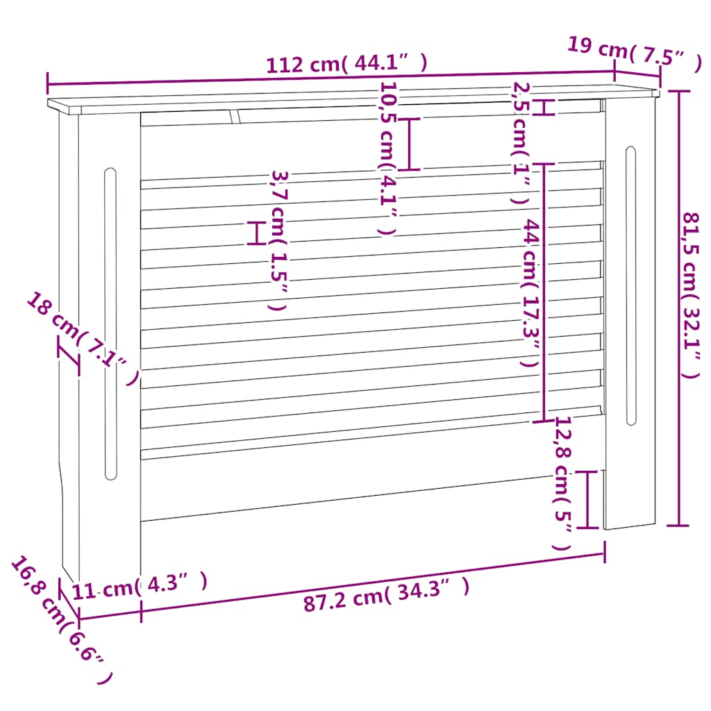 Radiatorombouwen 2 st 112x19x81,5 cm MDF wit is nu te koop bij PeponiXL, paradijselijk wonen!