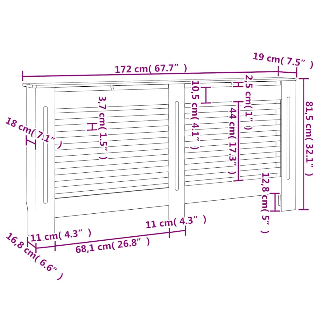 Radiatorombouwen 2 st 172x19x81,5 cm MDF wit is nu te koop bij PeponiXL, paradijselijk wonen!