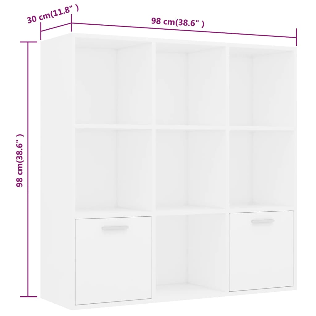 Boekenkast 98x30x98 cm bewerkt hout wit is nu te koop bij PeponiXL, paradijselijk wonen!