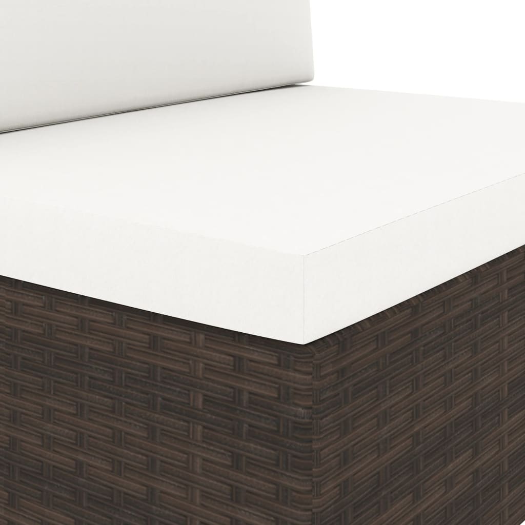 Driezitsbank sectioneel poly rattan bruin is nu te koop bij PeponiXL, paradijselijk wonen!