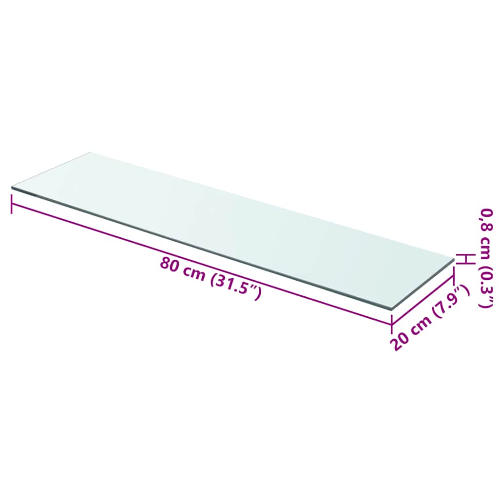Schappen 2 st 80x20 cm glas transparant is nu te koop bij PeponiXL, paradijselijk wonen!