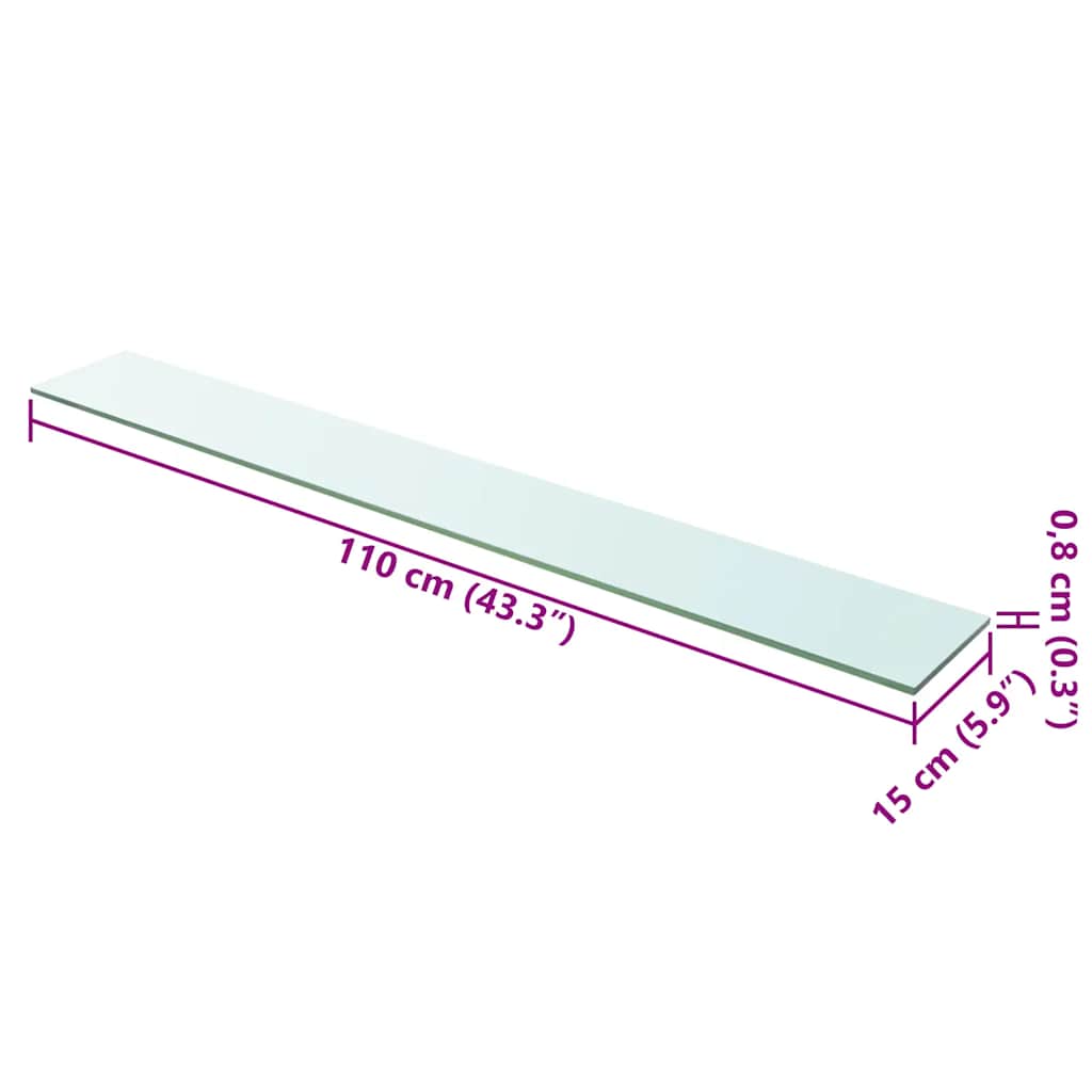 Schappen 2 st 110x15 cm glas transparant is nu te koop bij PeponiXL, paradijselijk wonen!