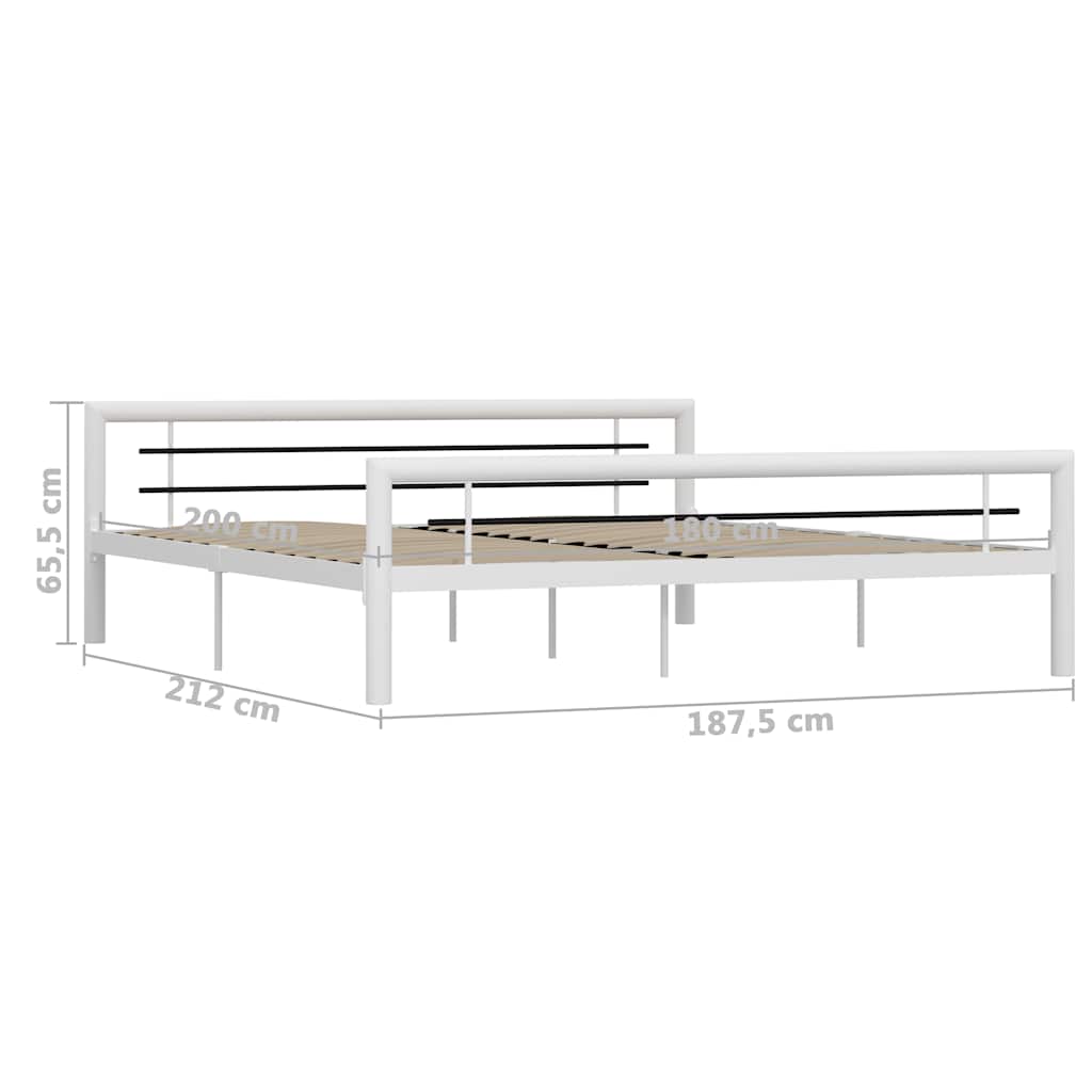 Bedframe metaal wit en zwart 180x200 cm is nu te koop bij PeponiXL, paradijselijk wonen!