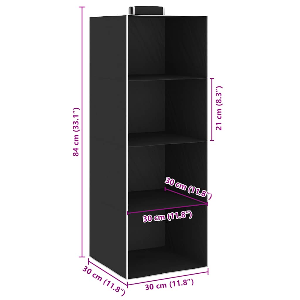 Kledingorganisers hangend 2 st met 4 schappen stof is nu te koop bij PeponiXL, paradijselijk wonen!